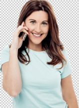 Smiling woman talking on her mobile